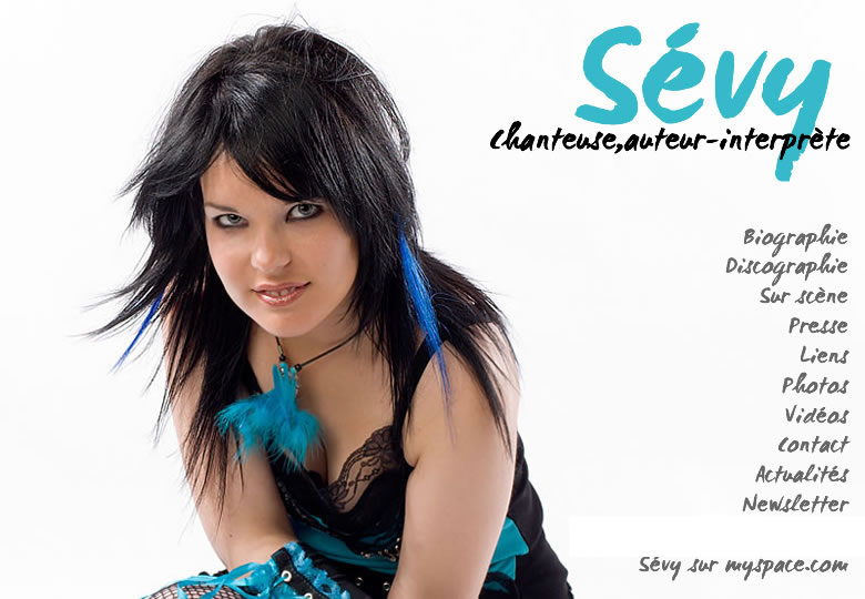 page d'accueil de sevy, chanteuse, auteyr-interpr&egrave;te, Voix, tonus, talent, dynamisme et divertissement, en avant premi�re d'abba