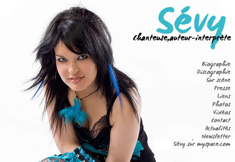 page d'accueil de sevy, chanteuse, auteyr-interpr&egrave;te, Voix, tonus, talent, dynamisme et divertissement, en avant premi�re d'abba